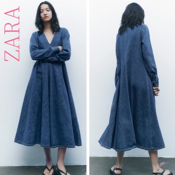 NWT Zara Long Denim Dress - 5216/052 - Picture 15 of 16